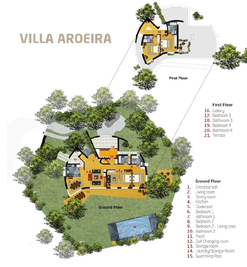 Portugal Aroeira Ferienhaus am Golfplatz - 14